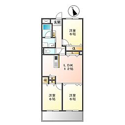 パルティール 3LDKの間取図画像