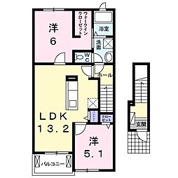 ランドマーク88B 2LDKの間取図画像