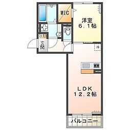 ラ・フロレゾンA 1LDKの間取図画像