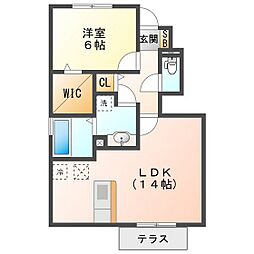 ショコラ 1LDKの間取図画像