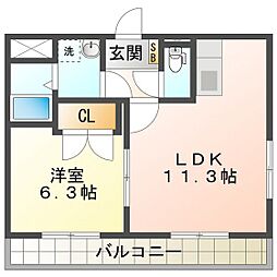 ピアリー 1LDKの間取図画像