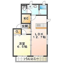 SGハウス鈴鹿A 1LDKの間取図画像