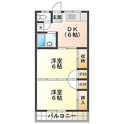 コーポ小林 2DKの間取図画像