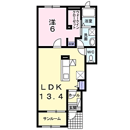 エアフィールド 1LDKの間取図画像