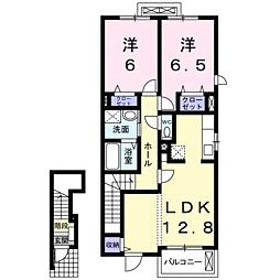 フランネル1 2LDKの間取図画像