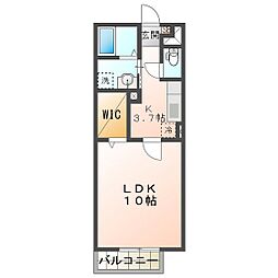 ルミエール 1Kの間取図画像
