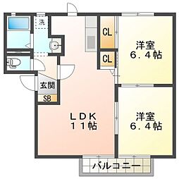 サンフルール岸岡　B棟 2階/202