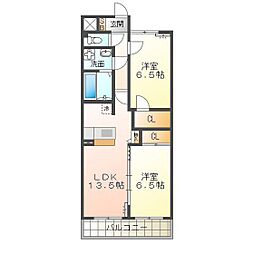 グランドパレス 2LDKの間取図画像