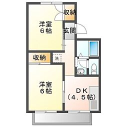 シティハンター 2DKの間取図画像