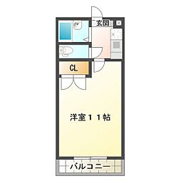 ルースト 1Kの間取図画像
