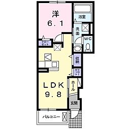 エスポワールS 1LDKの間取図画像
