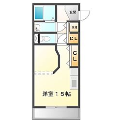 グランシャリオ ワンルームの間取図画像