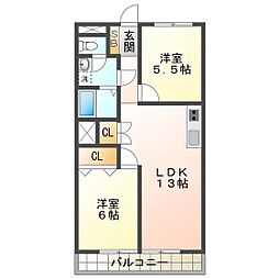 ロイヤル太平洋マンション 2LDKの間取図画像