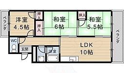 サンパレス 2階3LDKの間取り
