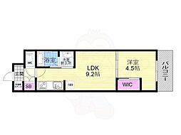 スワンズ京都東寺ガーデン 5階1LDKの間取り