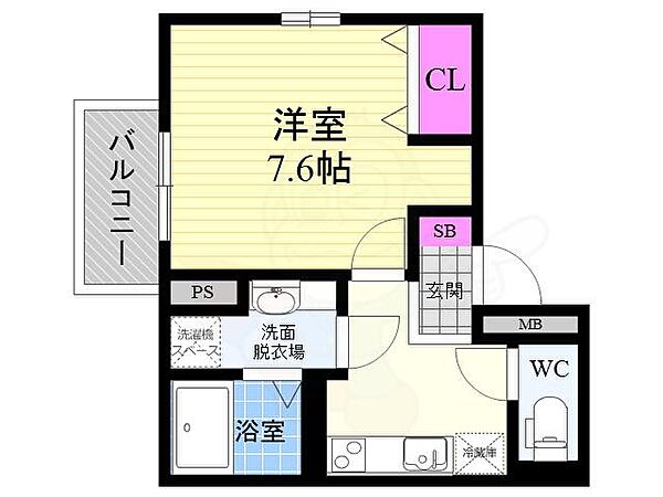 セジュールオッツ　フジノモリ 202｜京都府京都市伏見区深草北新町(賃貸アパート1K・2階・29.22㎡)の写真 その2