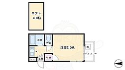 アトレ堺町 2階1Kの間取り