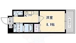 京阪本線 東福寺駅 徒歩9分の賃貸マンション 1階1Kの間取り