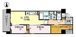 THE RESIDENCE 北白川 2SLDKの間取図画像
