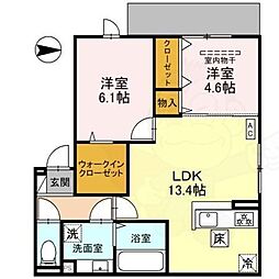 D-residence東寺 1階2LDKの間取り