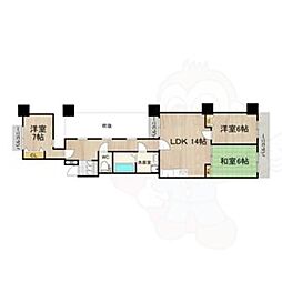 せんぼん有彩館 8階3LDKの間取り