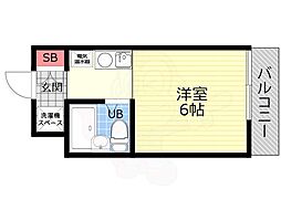 ラポール 4階1Kの間取り