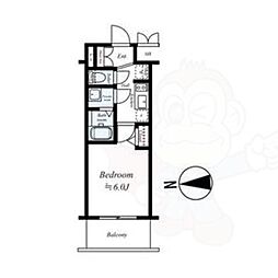 プレサンスTHE KYOTO 粋都 1階1Kの間取り