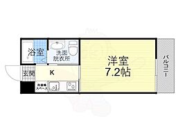 クレア　ラ・クーオ 3階1Kの間取り