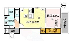GRAMM北大路 1階1LDKの間取り
