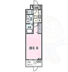 フリージア 1階1Kの間取り
