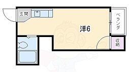 京都市営烏丸線 今出川駅 徒歩16分の賃貸マンション 5階1Kの間取り