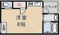 井上様貸家 1階ワンルームの間取り