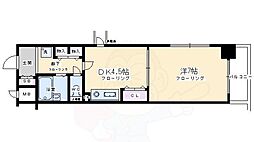 エスリード四条河原町 8階1DKの間取り
