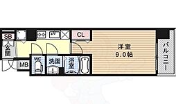 プレサンス京都四条大宮 4階1Kの間取り