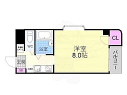 サンリーベプラザ 1Kの間取図画像