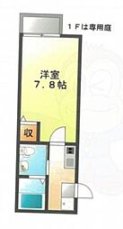 SQUARE　ONE 1階1Kの間取り