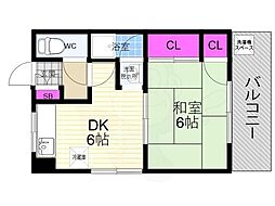 オリエント西山科 1DKの間取図画像