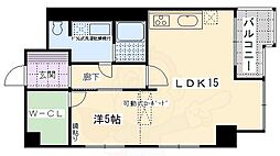 ルミエール聚楽 11階1LDKの間取り