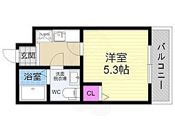 京都地下鉄東西線 二条駅 徒歩6分の賃貸アパート 3階1Kの間取り