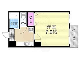 ナベル錦 3階1Kの間取り