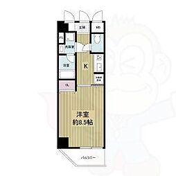 プリモ・レガーロ西京極 5階1Kの間取り