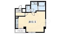 ダスハウゼYOSHIDA 2階1Kの間取り