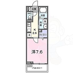 アリエッタ 2階1Kの間取り