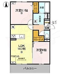 GRAMM箱ノ井 2LDKの間取図画像