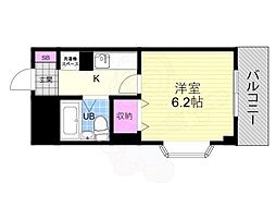 プレスト桃山 1Kの間取図画像