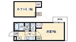 Stable三条大宮（ステイブル） 1階1Kの間取り