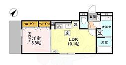 GRAMM六地蔵 A棟 1階1LDKの間取り