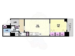 ベラジオ京都梅小路 3階1DKの間取り