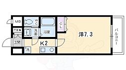 KDXレジデンス西大路（ケーディーエックス） 4階1Kの間取り