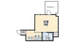 Gloire烏丸五条（旧：Eau de Vie烏丸五条） 6階1Kの間取り